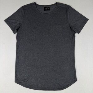 Cuts Clothing Mens Medium Dark Gray Elongated Curve Hem Short Sleeve T Shirt